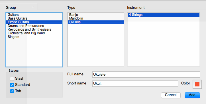 set up power tab for ukulele